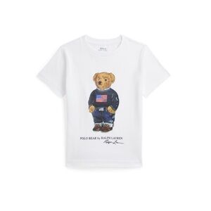Gently Used Polo by Ralph Lauren Kids White T-Shirt with Bear Graphic